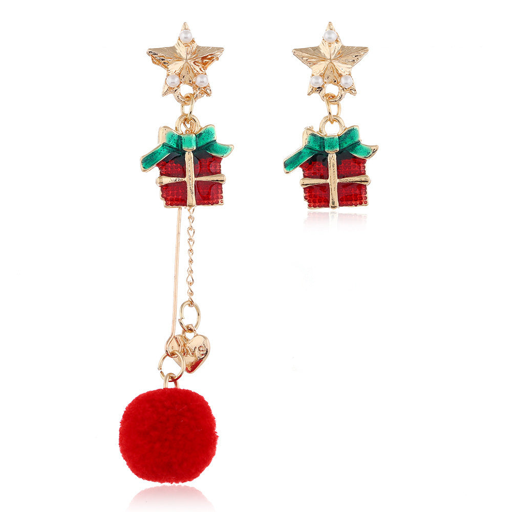 European American Christmas Snowflake Earrings