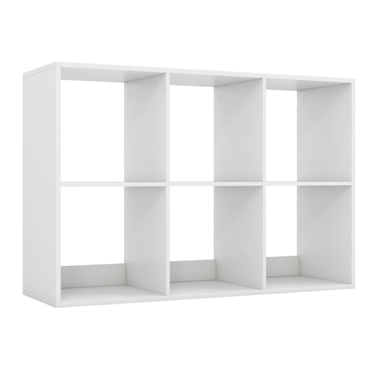 6 Cube Bookshelf with Back Guardrail for Living Room Bedroom