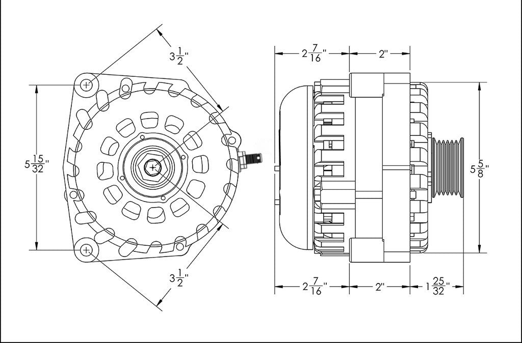 Mechman 400 Amp RVC Bypass High Output Alternator 2014+ Chevrolet GMC Cadillac - Black Billet