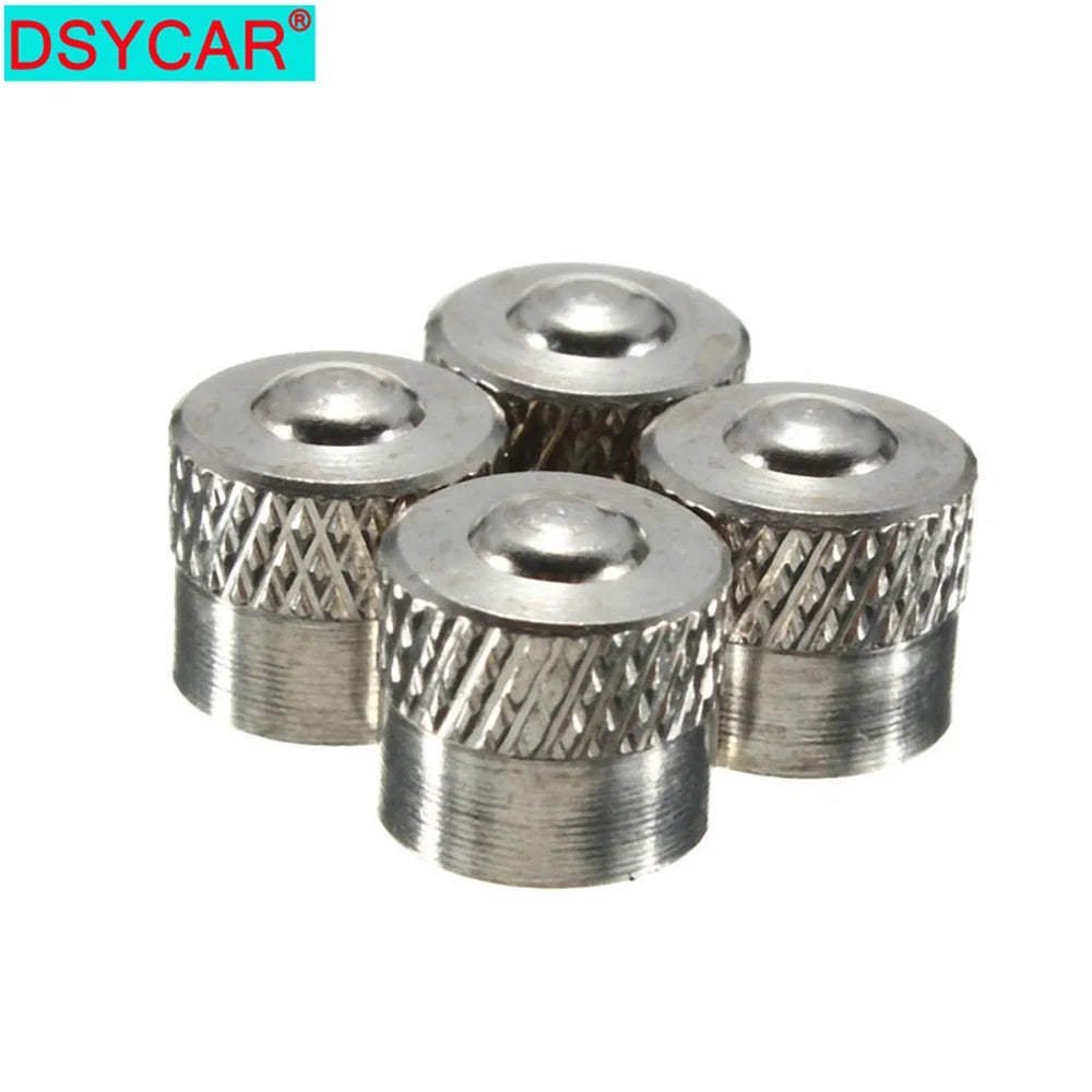 DSYCAR 4Pcs/Lot Aluminum Knurling Tire Valve Stem Caps | Dustproof Car Air Valve Covers