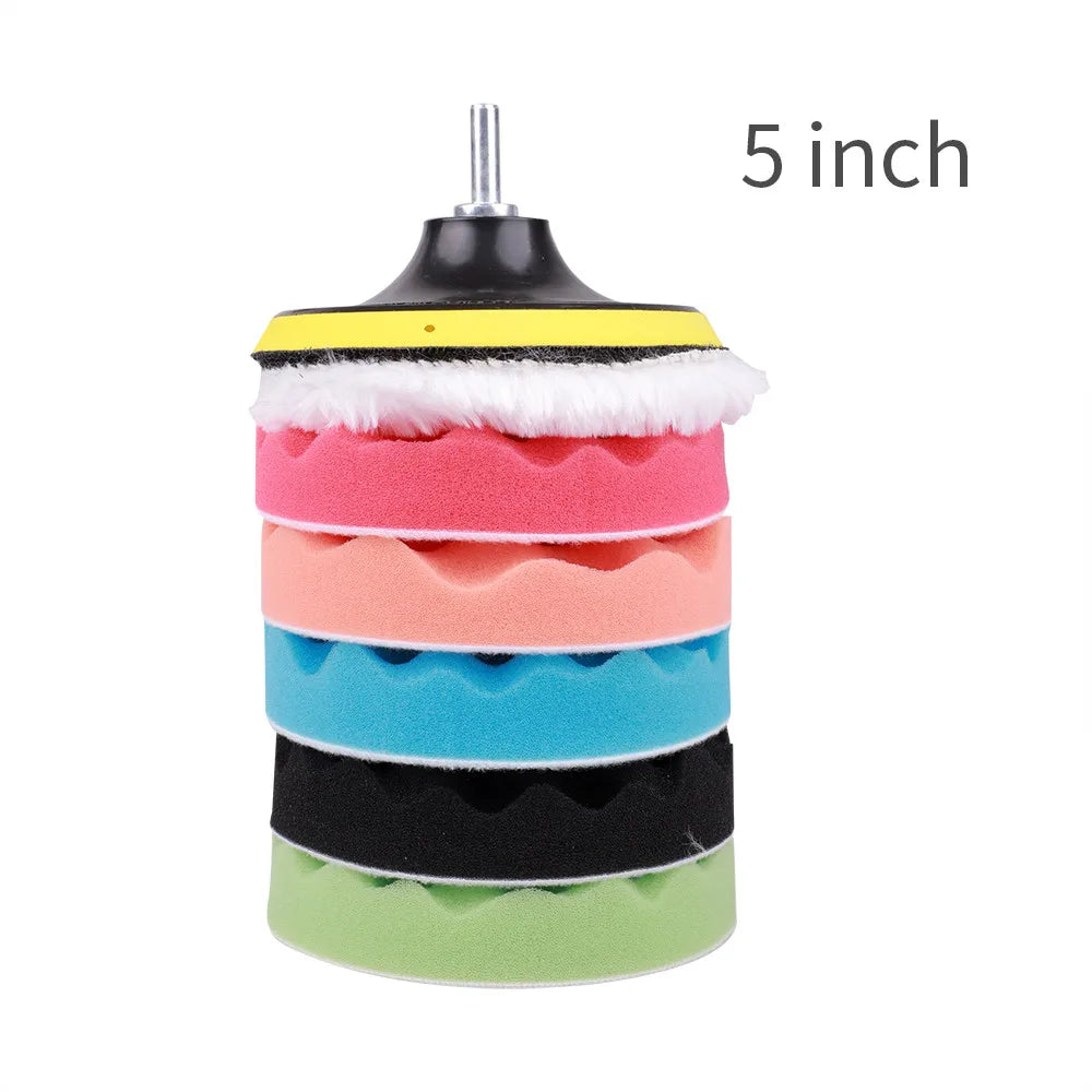 8-Piece Car Polishing Pad Kit, 3, 5, 7 Inch Sponge Buffing Discs