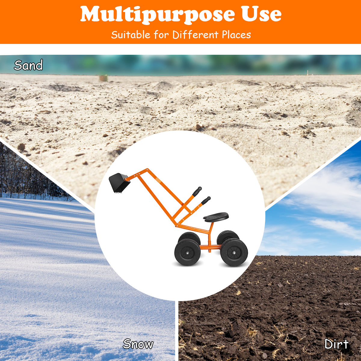 Heavy Duty Kid Ride-on Sand Digger Digging Excavator