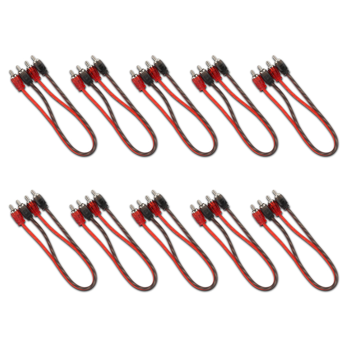 1 ft Ultra Flex 100% OFC RCA Cable Wire – 10-Pack DS18