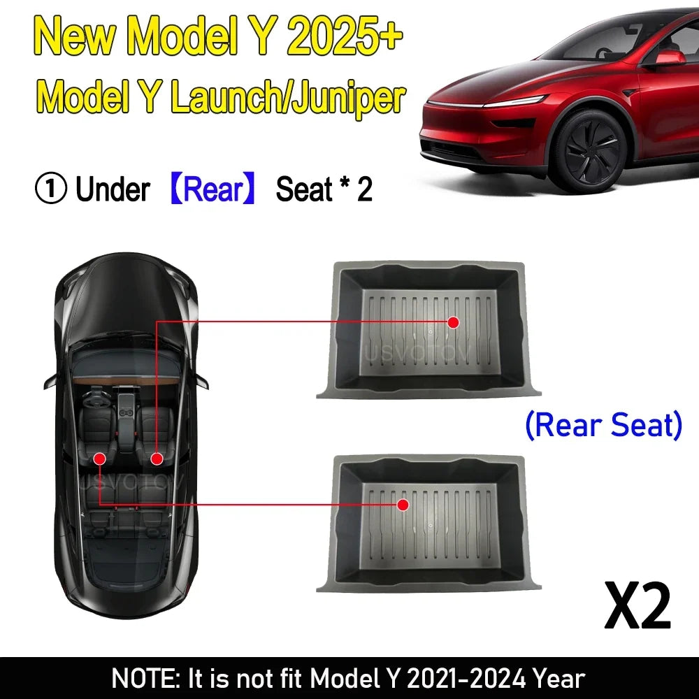 Organizer Bins Front / Rear / Full Set for Tesla Model Y Juniper 2025+