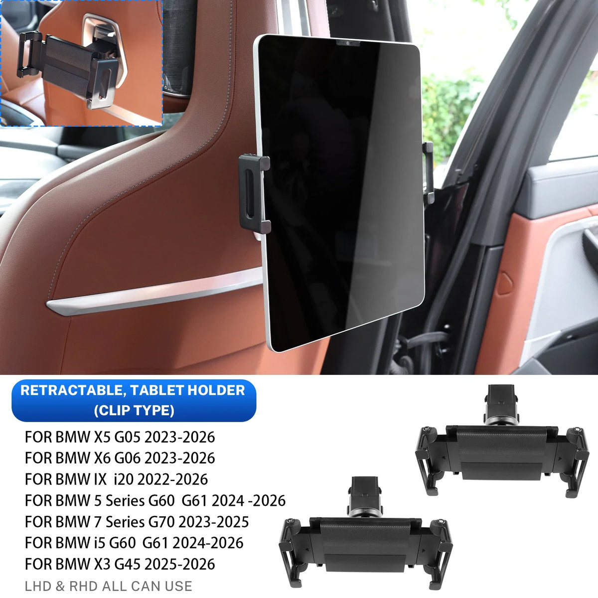 Car Rear Seat Multimedia Support for iPad Phone Holder | Compatible with BMW Models MyPetiteCar.com