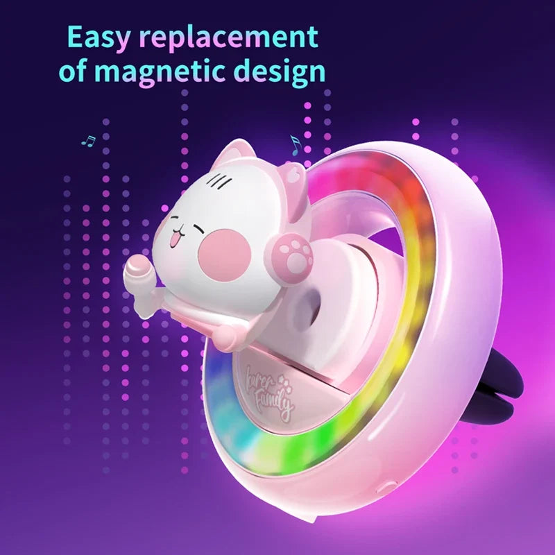 RGB Voice-Controlled Car Air Vent Rhythm Light | Aromatherapy Diffuser