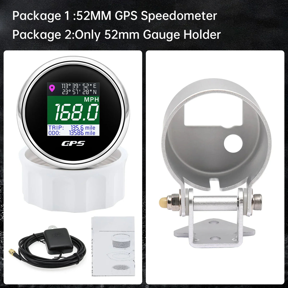 52mm Digital GPS Speedometer TFT Screen | Odometer Gauge for Boat Car Yacht MyPetiteCar.com
