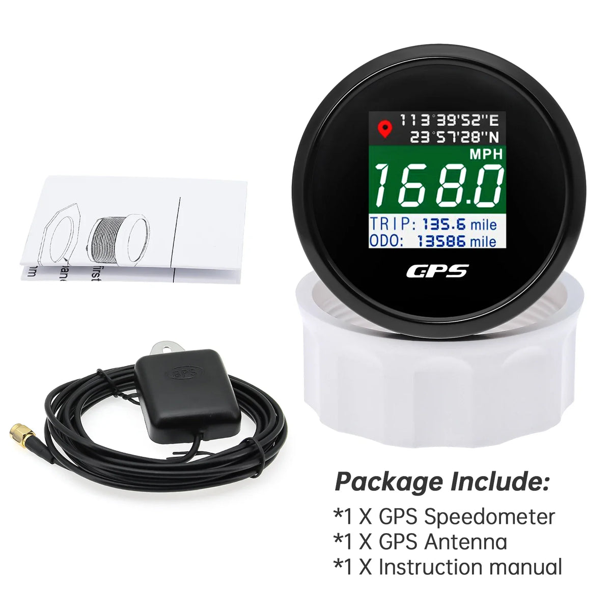 52mm 12V 24V Digital GPS Speedometer | Motor Boat Car RV Speed Meter