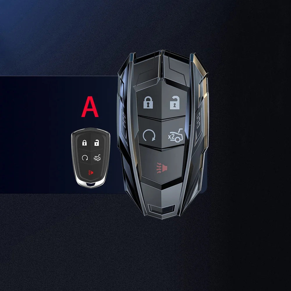 Car Key Shell Case Cover for Cadillac ATS CT6 CTS DTS XT5 Escalade ESV SRX STS XTS ELR 2014 - 2018 Remote Key Holder Keychain MyPetiteCar.com