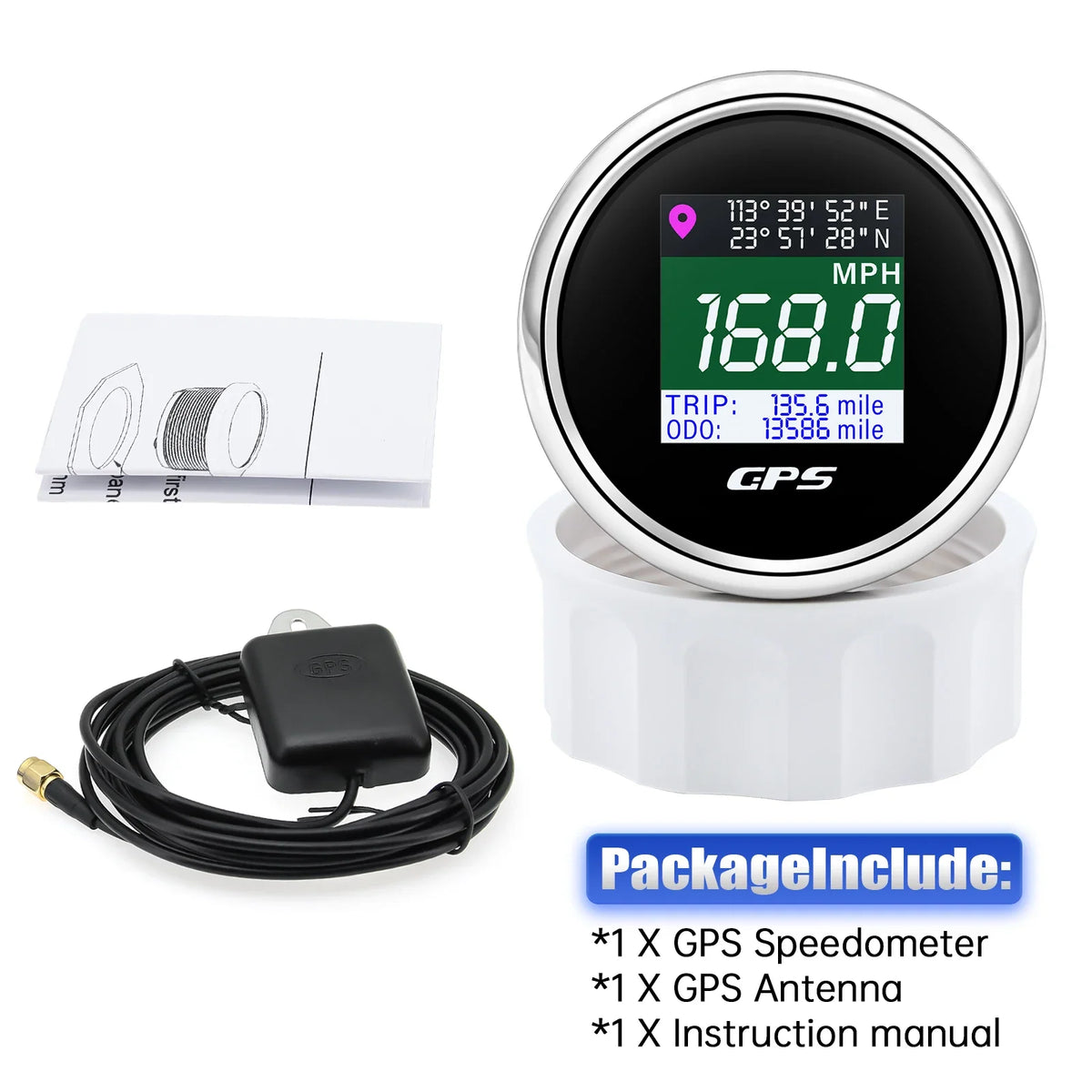 52mm 12V 24V Digital GPS Speedometer | Motor Boat Car RV Speed Meter