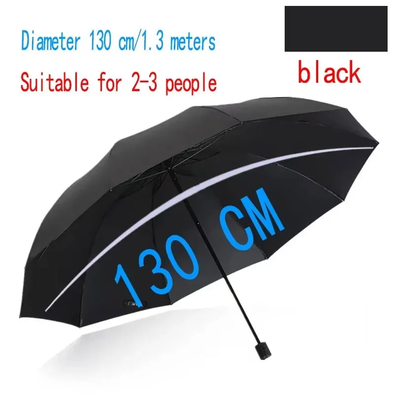 Extra-Large Folding Umbrella Heavy-Duty Reinforced Compact Travel Windproof Unisex Protection Umbrellas for Business & Home Use