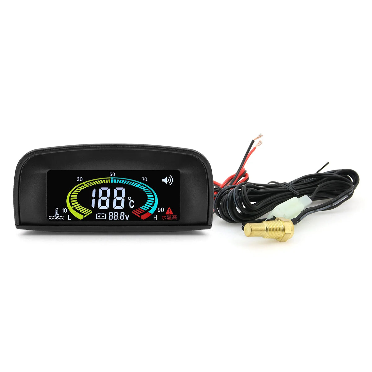 HD Universal Water Temperature Voltmeter Gauge | 2 in 1 Digital Car Gauge with Temp Sensor 10mm MyPetiteCar.com