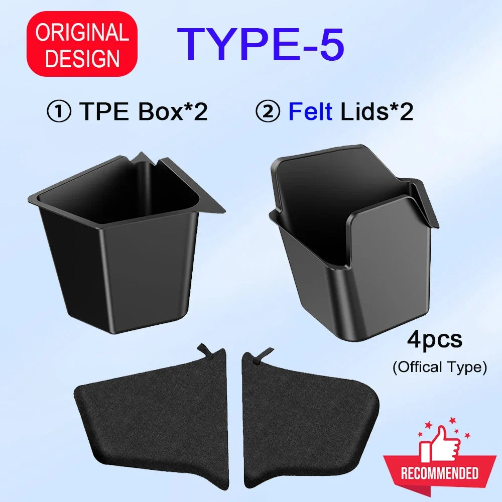 USVOTOV Tesla Model Y Juniper 2025 Trunk Organizer – TPE Rear Trunk Side Storage Bins MyPetiteCar.com