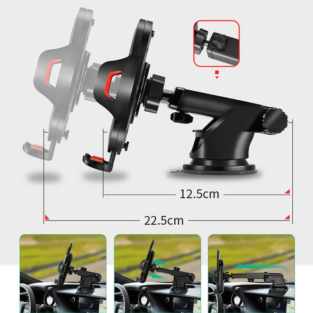 Universal Car Phone Holder Mount | 360 Degree Rotating Retractable Arm Stand MyPetiteCar.com