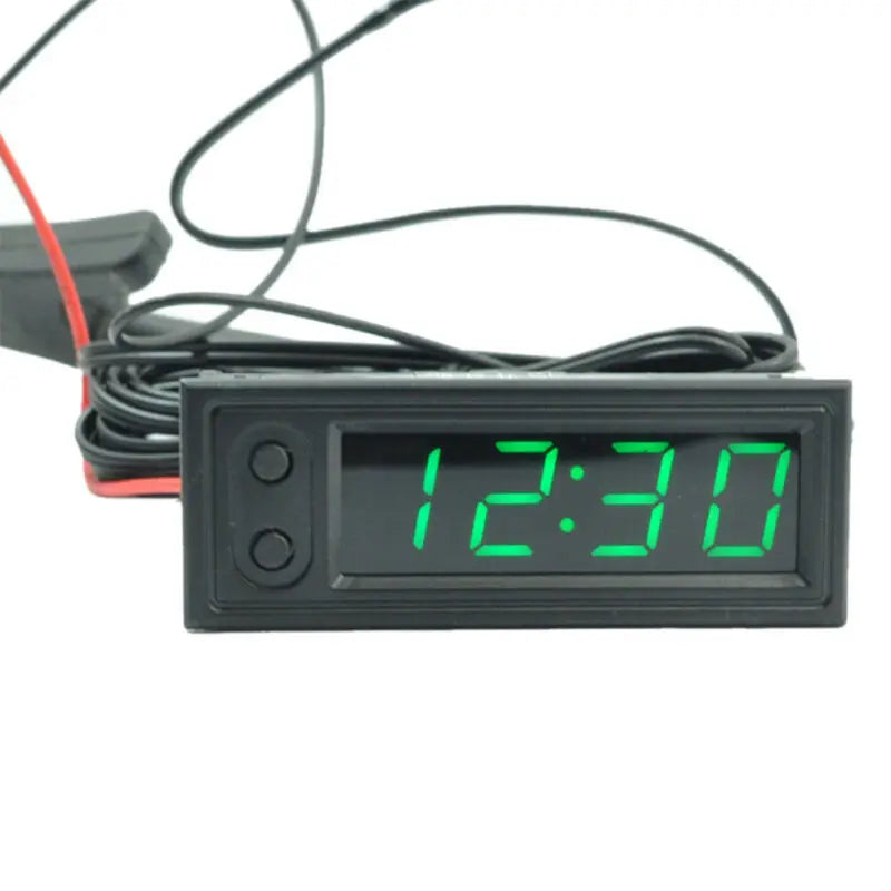 12V 3in1 Vehicle Car Kit Thermometer with Voltmeter and Clock | LED Digital Display