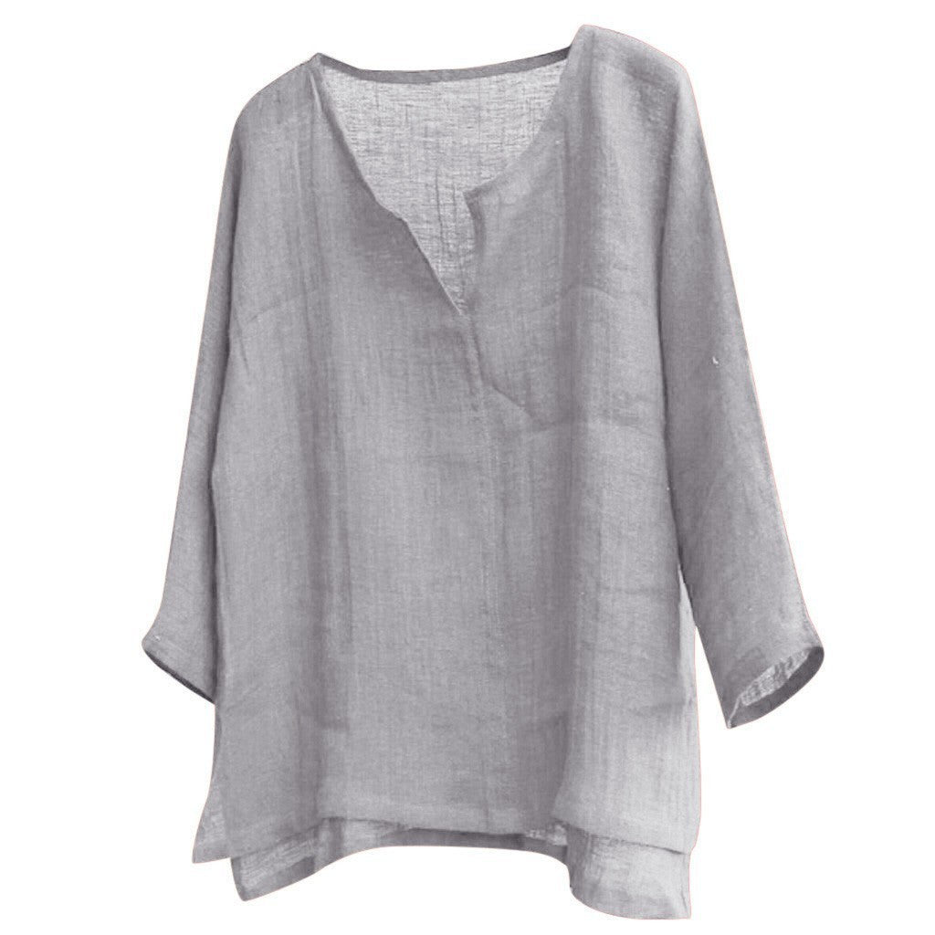Chinese Style V-neck Men's Long-sleeved Shirt