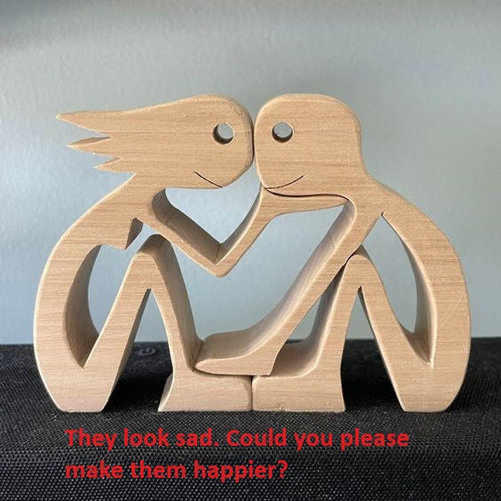DIY Wooden Dog Figurine Sculpture Home Decor