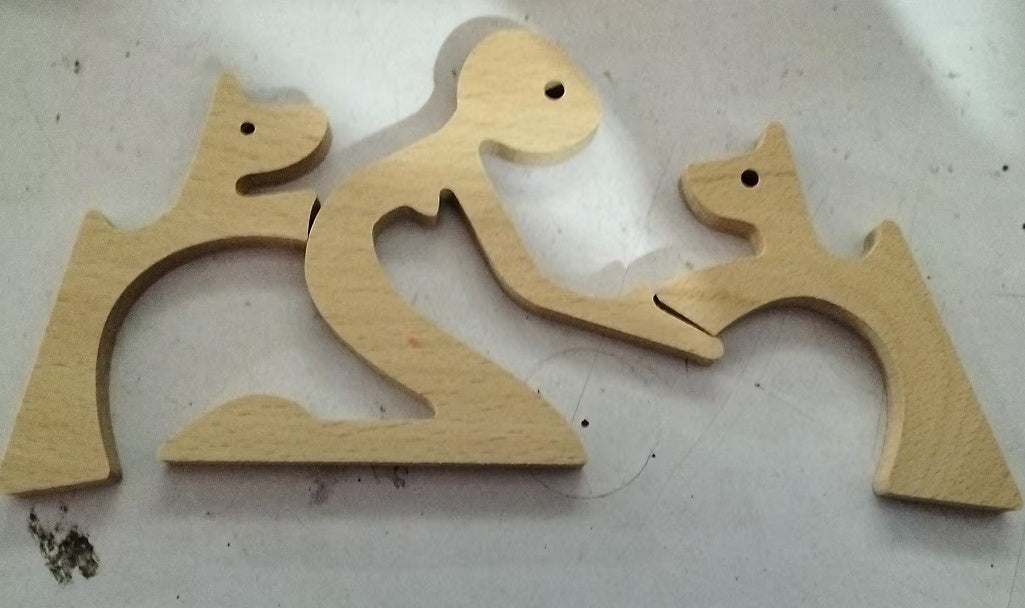 DIY Wooden Dog Figurine Sculpture Home Decor