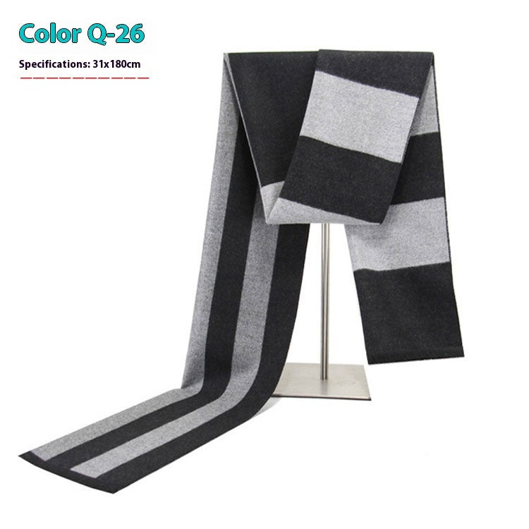 Men's Winter Warm Striped Business Scarf