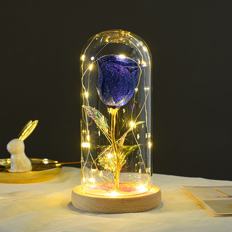 Eternal Rose with LED Light in Glass Cover