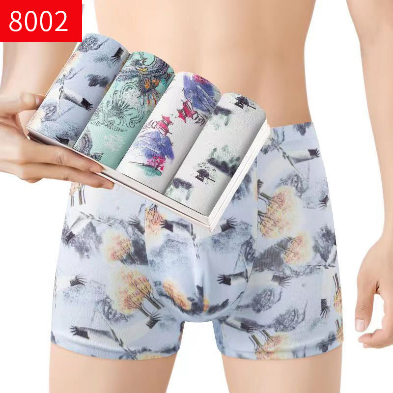 Men's Mid-waist Breathable Boxer Underwear