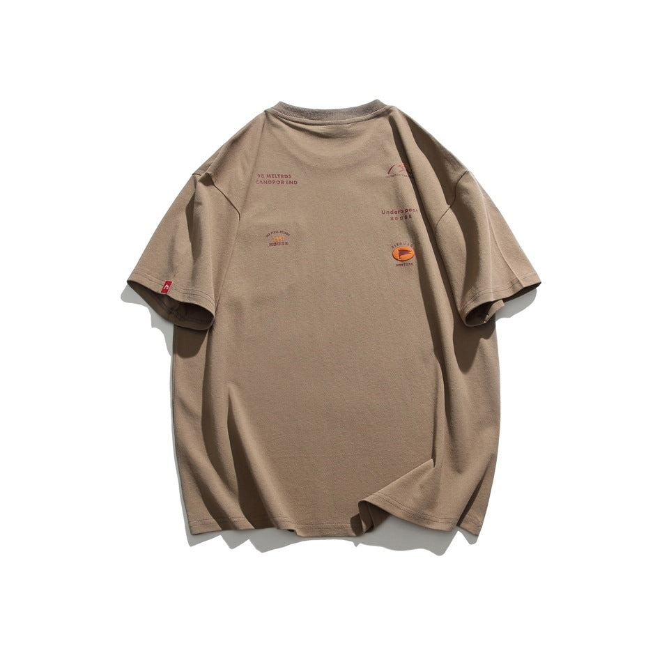 Orderly Japanese Retro Mountain Short Sleeve T-shirt