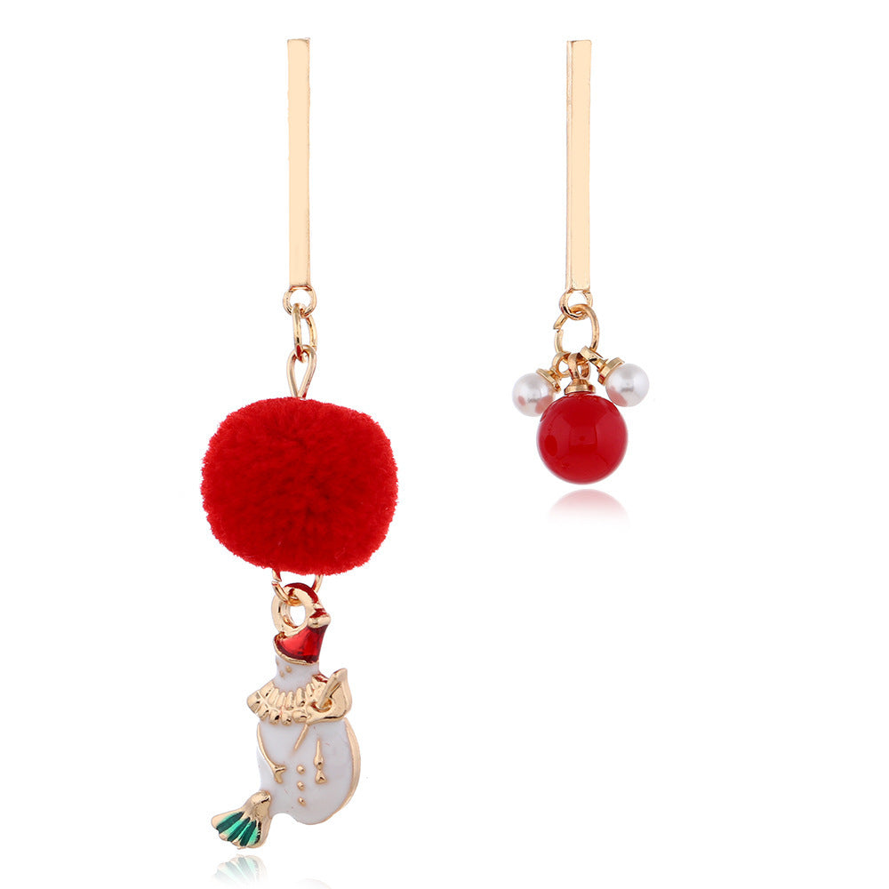 European American Christmas Snowflake Earrings