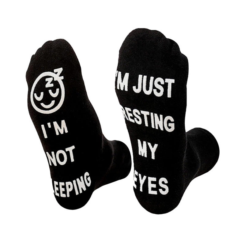 Creative Foot Letter Non-slip Knee-high Sports Socks