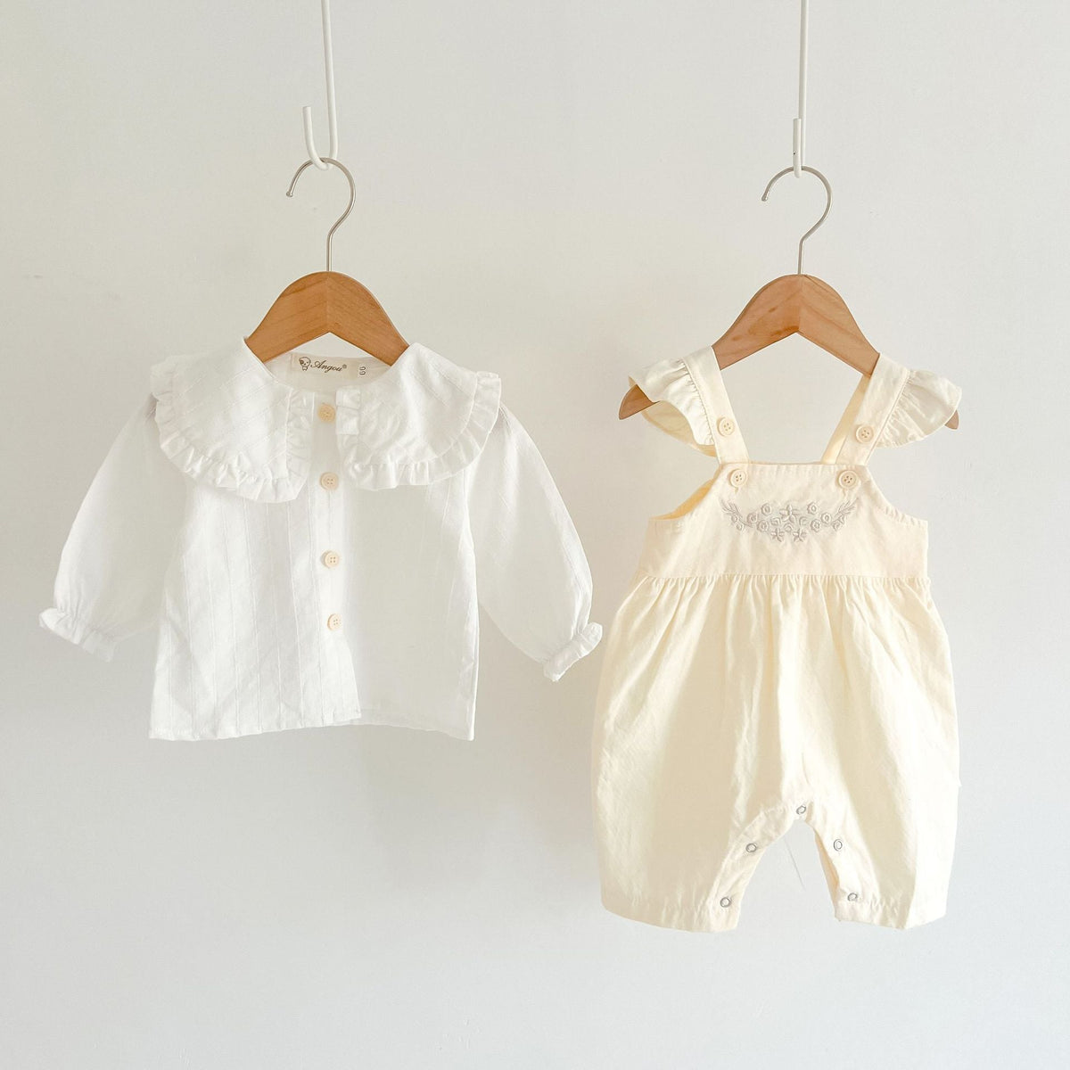 Baby Girl's Loose Adjustable Suspender Romper