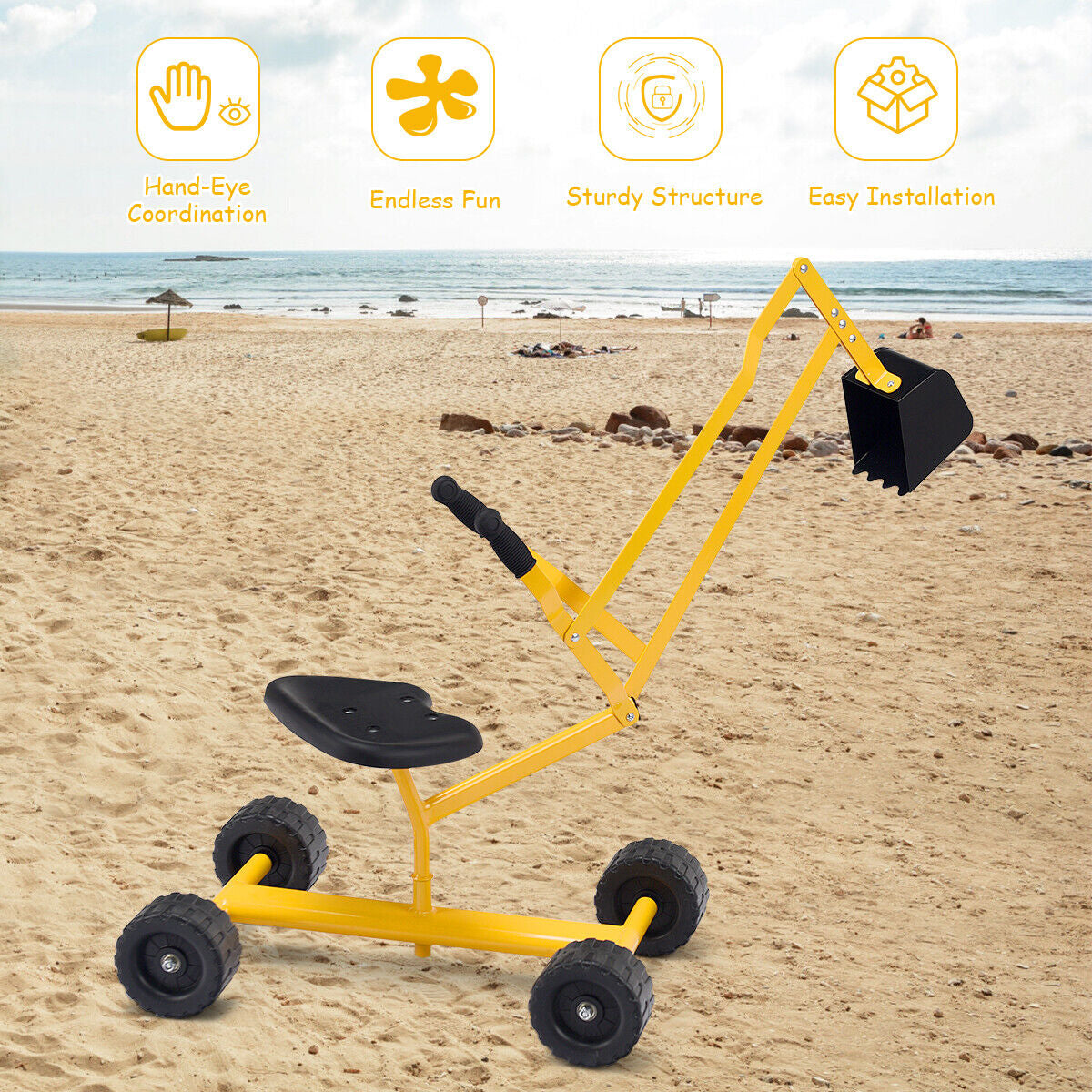 Heavy Duty Steel Frame Kid Ride-on Sand Digger GBruno Store