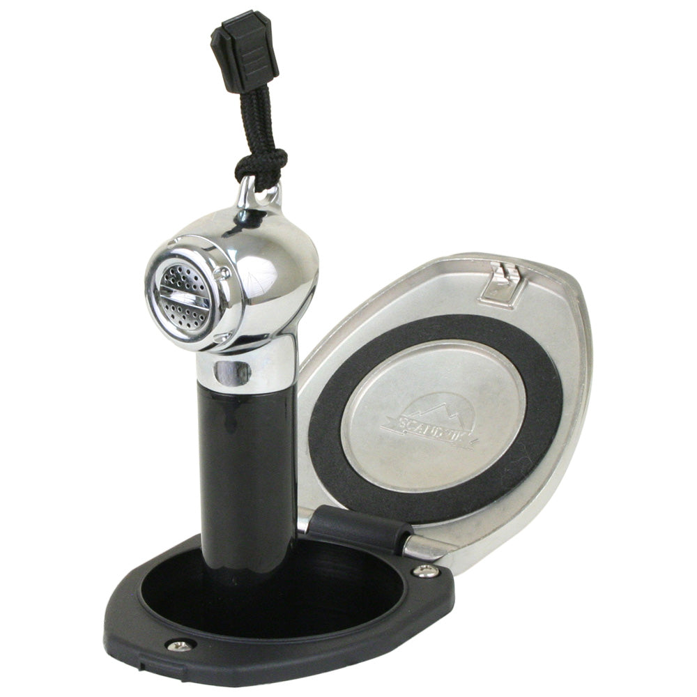 Scandvik Black  SS Recessed Transom Shower Handle/Hose - Vertical/Horizontal Mount - 6 Hose TRAPSKI