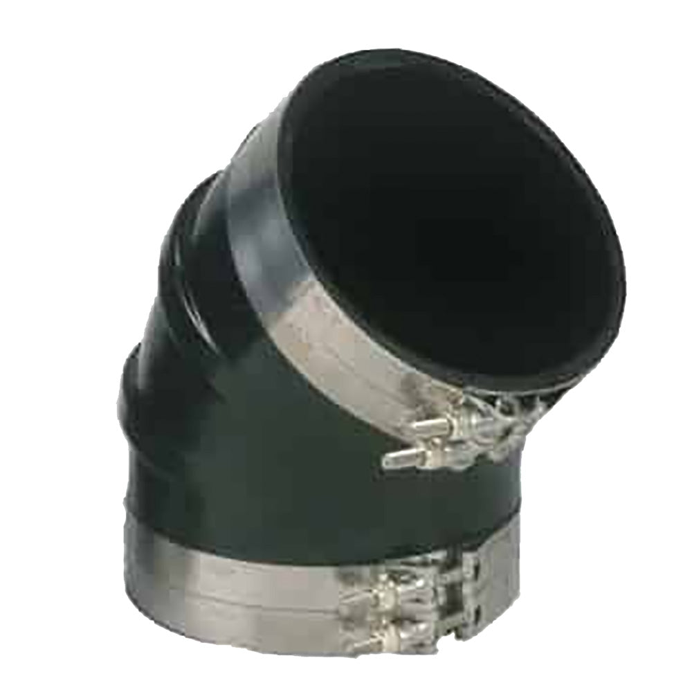 Trident Marine 8" ID 45-Degree EPDM Black Rubber Molded Wet Exhaust Elbow w/4 T-Bolt Clamps TRAPSKI