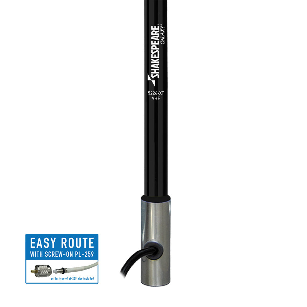 Shakespeare Galaxy 5226-XT 8' Black VHF Antenna - 6dB Gain TRAPSKI