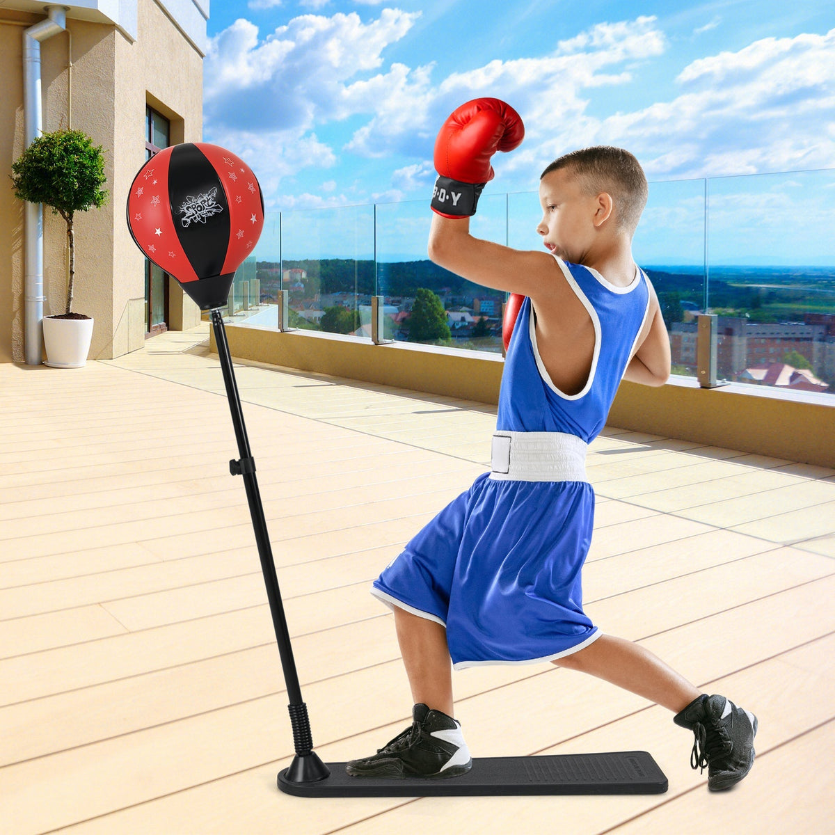 Kids Punching Bag with Adjustable Stand and Boxing Gloves GBruno Store