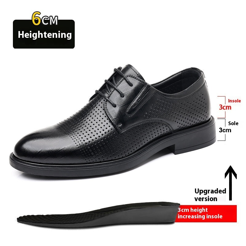 Men's Hollow-out Height Increasing Leather Shoes
