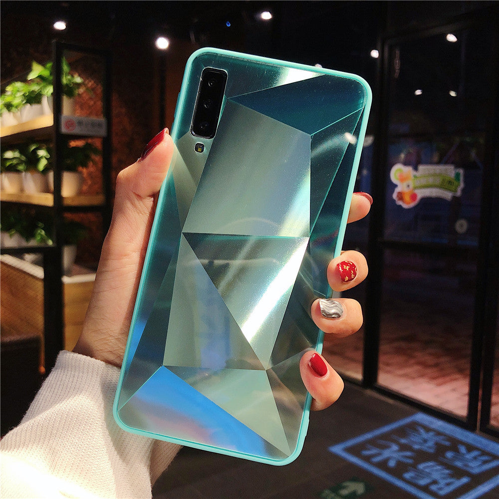 Diamond pattern rhombus mirror phone case