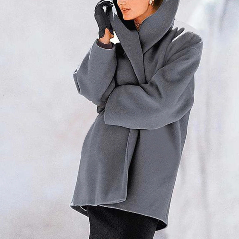 Women's Trendy Clothes Multi-color Round Neck Loose Sweater Woolen Coat Solid Casual Coat For Autumn And Winter My Store