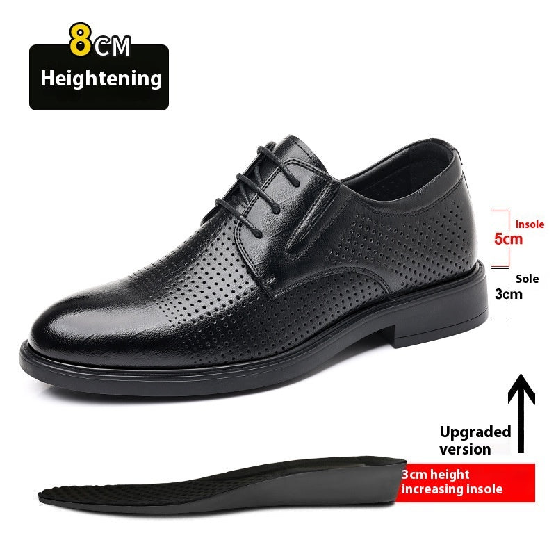 Men's Hollow-out Height Increasing Leather Shoes