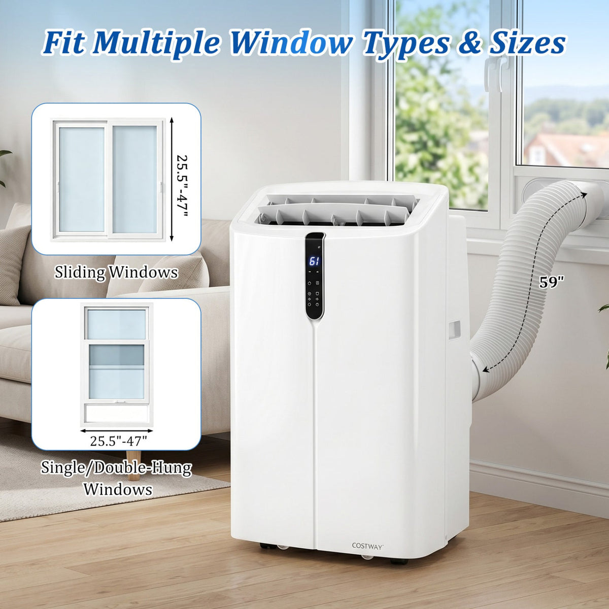 14000 BTU Smart Portable Air Conditioner with App & Voice Control DirectDeals