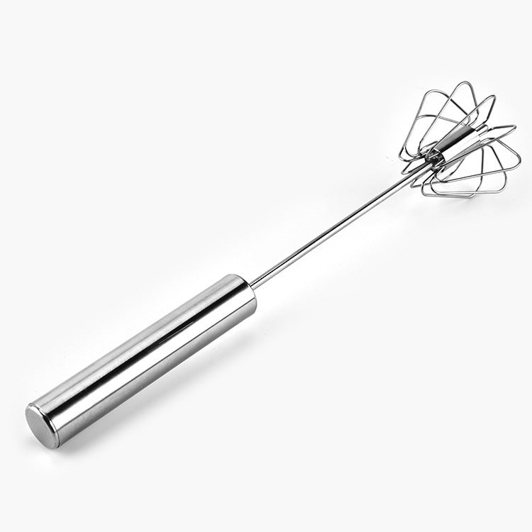 Stainless Steel Semi-Automatic Egg Beater Handheld