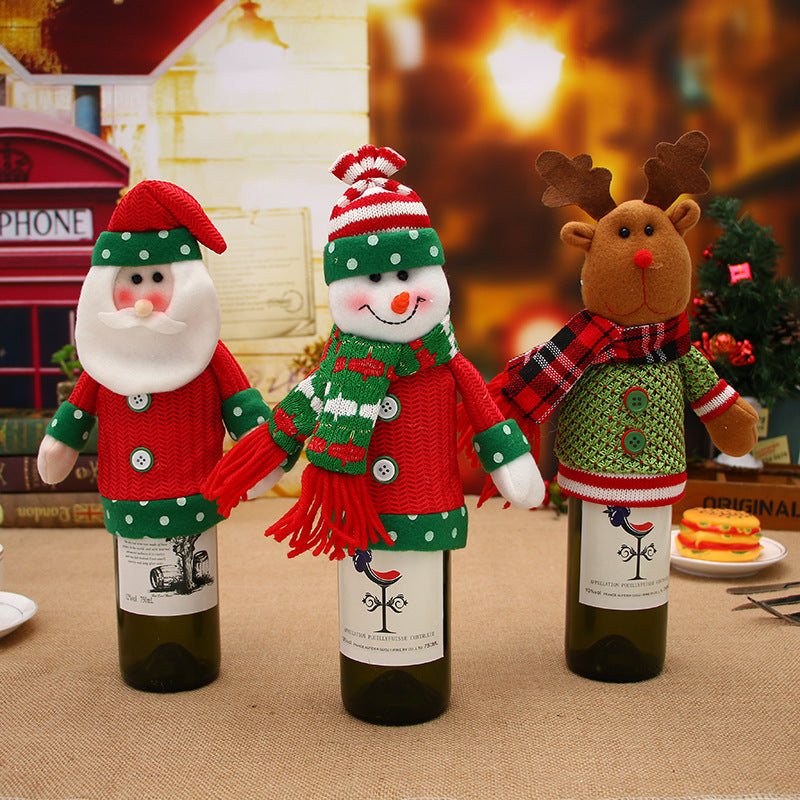 Christmas Wine Bottle Socks Decor