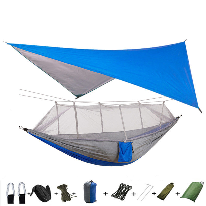 Portable Parachute Hammock with Mosquito Net - Army Green