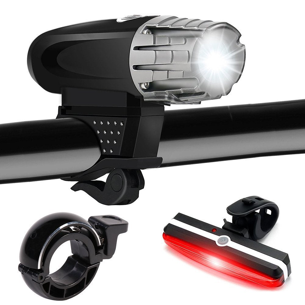 USB Rechargeable Bicycle Headlight Taillight Set