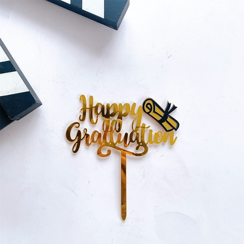 Graduation Cake Topper Acrylic Letter Flag