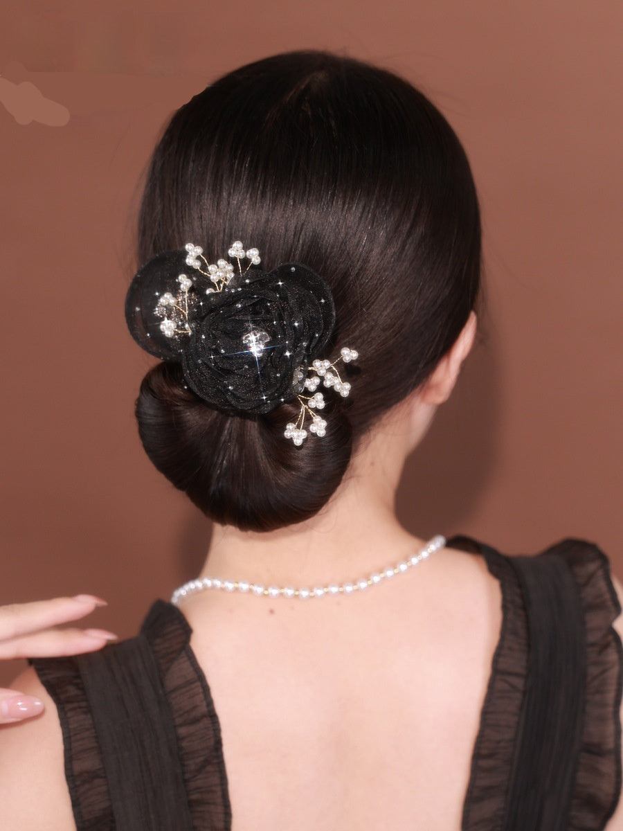 Starry Sky Flower Topknot Hair Clip