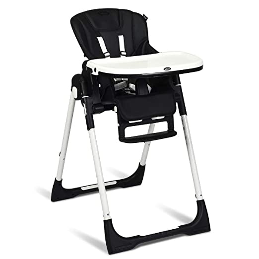 Foldable High chair with Multiple Adjustable Backrest-Black GBruno Store