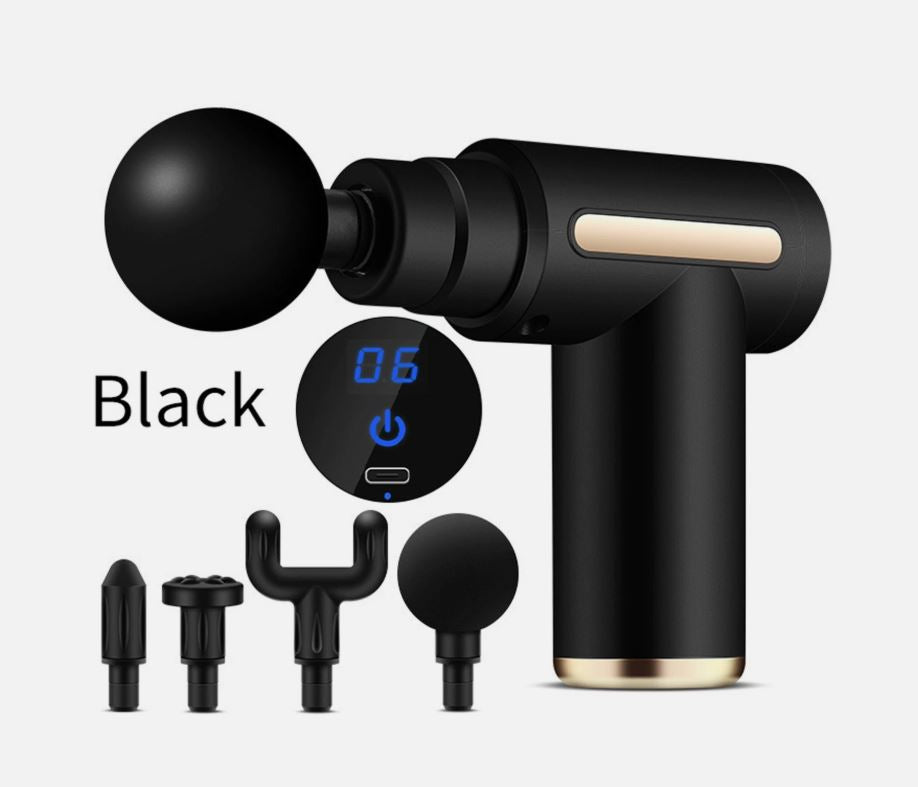 Massage Gun Deep Tissue Massager, 6 Speed Percussion Muscle Massager 4 Heads