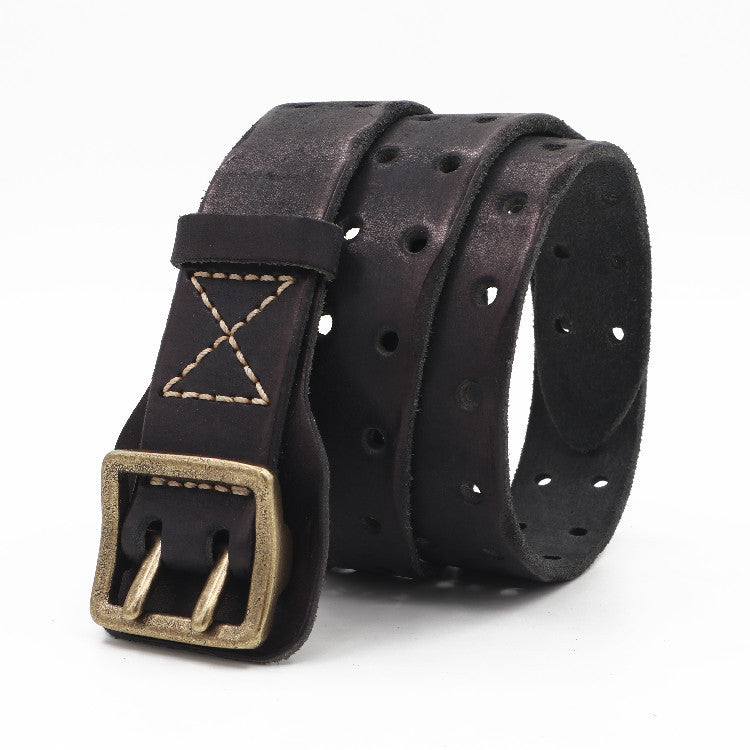 Cowhide Handmade Anti-allergy Men's Leather Belt