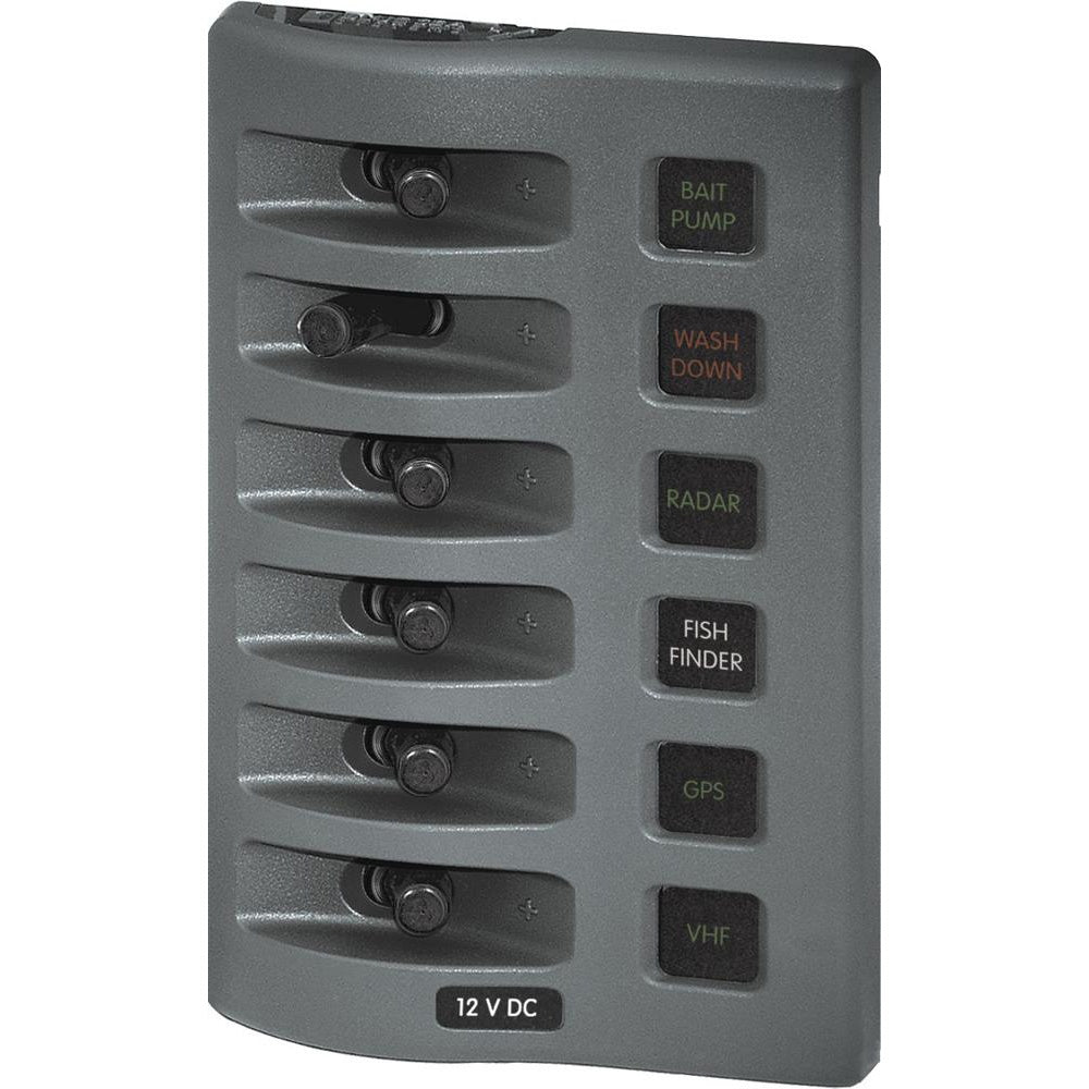Blue Sea 4306 WeatherDeck Water Resistant Fuse Panel - 6 Position - Grey TRAPSKI