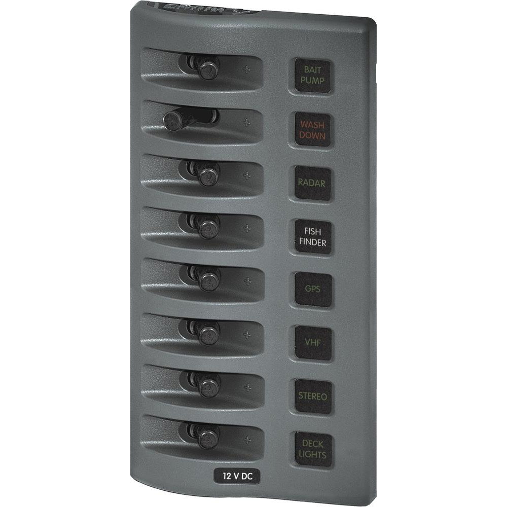 Blue Sea 4308 WeatherDeck Water Resistant Fuse Panel - 8 Position - Grey TRAPSKI